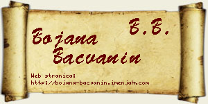 Bojana Bačvanin vizit kartica